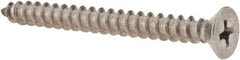 Value Collection - #10 Flat Head Phillips Sheet Metal Screw - Stainless Steel, 2" OAL, Grade 18-8 - Eagle Tool & Supply