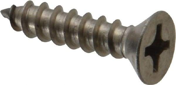 Value Collection - #12 Flat Head Phillips Sheet Metal Screw - Stainless Steel, 1" OAL, Grade 18-8 - Eagle Tool & Supply