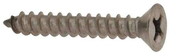 Value Collection - #12 Flat Head Phillips Sheet Metal Screw - Stainless Steel, 1-1/2" OAL, Grade 18-8 - Eagle Tool & Supply