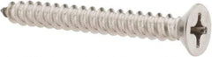 Value Collection - #12 Flat Head Phillips Sheet Metal Screw - Stainless Steel, 2" OAL, Grade 18-8 - Eagle Tool & Supply