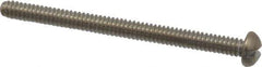 Value Collection - #4-40 UNC, 1-1/2" Length Under Head Slotted Drive Machine Screw - Round Head, Grade 18-8 Stainless Steel, Uncoated, Without Washer - Eagle Tool & Supply