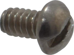 Value Collection - #6-32 UNC, 1/4" Length Under Head Slotted Drive Machine Screw - Round Head, Grade 18-8 Stainless Steel, Uncoated, Without Washer - Eagle Tool & Supply