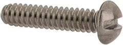 Value Collection - #6-32 UNC, 5/8" Length Under Head Slotted Drive Machine Screw - Round Head, Grade 18-8 Stainless Steel, Uncoated, Without Washer - Eagle Tool & Supply