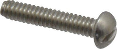 Value Collection - #6-32 UNC, 3/4" Length Under Head Slotted Drive Machine Screw - Round Head, Grade 18-8 Stainless Steel, Uncoated, Without Washer - Eagle Tool & Supply