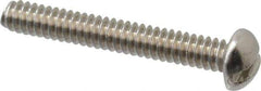 Value Collection - #6-32 UNC, 1" Length Under Head Slotted Drive Machine Screw - Round Head, Grade 18-8 Stainless Steel, Uncoated, Without Washer - Eagle Tool & Supply