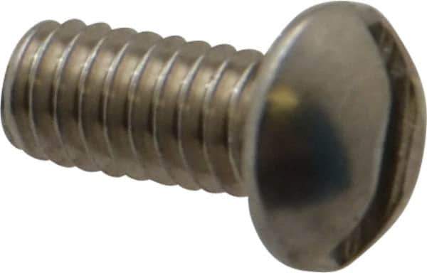 Value Collection - #8-32 UNC, 3/8" Length Under Head Slotted Drive Machine Screw - Round Head, Grade 18-8 Stainless Steel, Uncoated, Without Washer - Eagle Tool & Supply