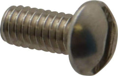 Value Collection - #8-32 UNC, 3/8" Length Under Head Slotted Drive Machine Screw - Round Head, Grade 18-8 Stainless Steel, Uncoated, Without Washer - Eagle Tool & Supply
