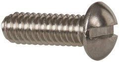 Value Collection - #8-32 UNC, 1/2" Length Under Head Slotted Drive Machine Screw - Round Head, Grade 18-8 Stainless Steel, Uncoated, Without Washer - Eagle Tool & Supply