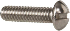 Value Collection - #8-32 UNC, 5/8" Length Under Head Slotted Drive Machine Screw - Round Head, Grade 18-8 Stainless Steel, Uncoated, Without Washer - Eagle Tool & Supply