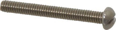 Value Collection - #8-32 UNC, 1-1/2" Length Under Head Slotted Drive Machine Screw - Round Head, Grade 18-8 Stainless Steel, Uncoated, Without Washer - Eagle Tool & Supply
