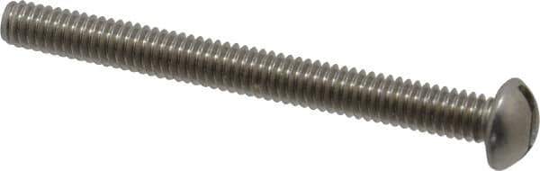 Value Collection - #8-32 UNC, 1-3/4" Length Under Head Slotted Drive Machine Screw - Round Head, Grade 18-8 Stainless Steel, Uncoated, Without Washer - Eagle Tool & Supply
