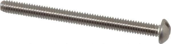 Value Collection - #8-32 UNC, 2" Length Under Head Slotted Drive Machine Screw - Round Head, Grade 18-8 Stainless Steel, Uncoated, Without Washer - Eagle Tool & Supply