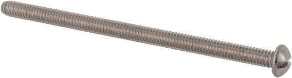 Value Collection - #8-32 UNC, 3" Length Under Head Slotted Drive Machine Screw - Round Head, Grade 18-8 Stainless Steel, Uncoated, Without Washer - Eagle Tool & Supply