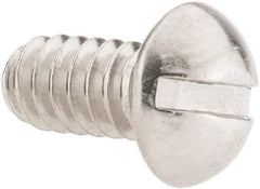 Value Collection - #10-24 UNC, 3/8" Length Under Head Slotted Drive Machine Screw - Round Head, Grade 18-8 Stainless Steel, Uncoated, Without Washer - Eagle Tool & Supply