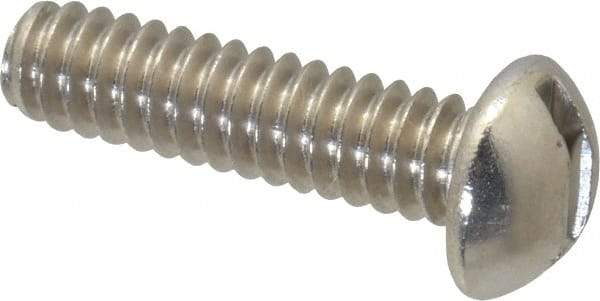 Value Collection - #10-24 UNC, 3/4" Length Under Head Slotted Drive Machine Screw - Round Head, Grade 18-8 Stainless Steel, Uncoated, Without Washer - Eagle Tool & Supply