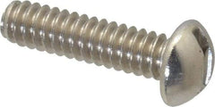 Value Collection - #10-24 UNC, 3/4" Length Under Head Slotted Drive Machine Screw - Round Head, Grade 18-8 Stainless Steel, Uncoated, Without Washer - Eagle Tool & Supply