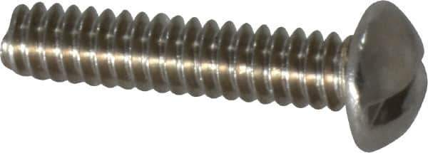 Value Collection - #10-24 UNC, 7/8" Length Under Head Slotted Drive Machine Screw - Round Head, Grade 18-8 Stainless Steel, Uncoated, Without Washer - Eagle Tool & Supply