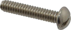 Value Collection - #10-24 UNC, 1" Length Under Head Slotted Drive Machine Screw - Round Head, Grade 18-8 Stainless Steel, Uncoated, Without Washer - Eagle Tool & Supply