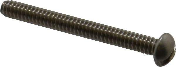 Value Collection - #10-24 UNC, 1-3/4" Length Under Head Slotted Drive Machine Screw - Round Head, Grade 18-8 Stainless Steel, Uncoated, Without Washer - Eagle Tool & Supply