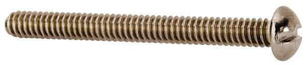 Value Collection - #10-24 UNC, 2" Length Under Head Slotted Drive Machine Screw - Round Head, Grade 18-8 Stainless Steel, Uncoated, Without Washer - Eagle Tool & Supply
