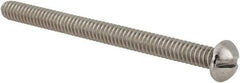 Value Collection - #10-24 UNC, 2-1/2" Length Under Head Slotted Drive Machine Screw - Round Head, Grade 18-8 Stainless Steel, Uncoated, Without Washer - Eagle Tool & Supply