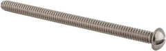 Value Collection - #10-24 UNC, 3" Length Under Head Slotted Drive Machine Screw - Round Head, Grade 18-8 Stainless Steel, Uncoated, Without Washer - Eagle Tool & Supply