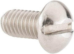 Value Collection - #10-32 UNF, 3/8" Length Under Head Slotted Drive Machine Screw - Round Head, Grade 18-8 Stainless Steel, Uncoated, Without Washer - Eagle Tool & Supply
