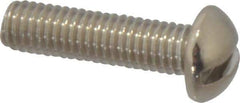 Value Collection - #10-32 UNF, 3/4" Length Under Head Slotted Drive Machine Screw - Round Head, Grade 18-8 Stainless Steel, Uncoated, Without Washer - Eagle Tool & Supply