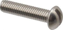 Value Collection - #10-32 UNF, 7/8" Length Under Head Slotted Drive Machine Screw - Round Head, Grade 18-8 Stainless Steel, Uncoated, Without Washer - Eagle Tool & Supply