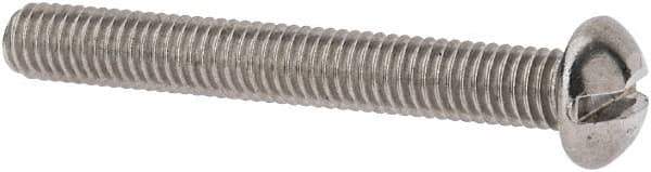 Value Collection - #10-32 UNF, 1-1/2" Length Under Head Slotted Drive Machine Screw - Round Head, Grade 18-8 Stainless Steel, Uncoated, Without Washer - Eagle Tool & Supply