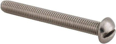 Value Collection - #10-32 UNF, 1-3/4" Length Under Head Slotted Drive Machine Screw - Round Head, Grade 18-8 Stainless Steel, Uncoated, Without Washer - Eagle Tool & Supply