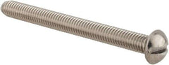 Value Collection - #10-32 UNF, 2" Length Under Head Slotted Drive Machine Screw - Round Head, Grade 18-8 Stainless Steel, Uncoated, Without Washer - Eagle Tool & Supply