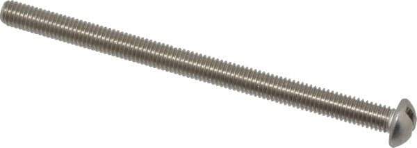Value Collection - #10-32 UNF, 3" Length Under Head Slotted Drive Machine Screw - Round Head, Grade 18-8 Stainless Steel, Uncoated, Without Washer - Eagle Tool & Supply