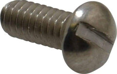 Value Collection - 1/4-20 UNC, 5/8" Length Under Head Slotted Drive Machine Screw - Round Head, Grade 18-8 Stainless Steel, Uncoated, Without Washer - Eagle Tool & Supply