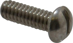 Value Collection - 1/4-20 UNC, 3/4" Length Under Head Slotted Drive Machine Screw - Round Head, Grade 18-8 Stainless Steel, Without Washer - Eagle Tool & Supply