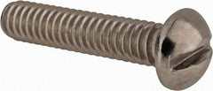 Value Collection - 1/4-20 UNC, 1-1/4" Length Under Head Slotted Drive Machine Screw - Round Head, Grade 18-8 Stainless Steel, Uncoated, Without Washer - Eagle Tool & Supply