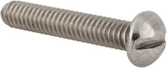 Value Collection - 1/4-20 UNC, 1-1/2" Length Under Head Slotted Drive Machine Screw - Round Head, Grade 18-8 Stainless Steel, Uncoated, Without Washer - Eagle Tool & Supply