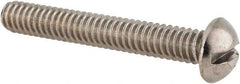 Value Collection - 1/4-20 UNC, 1-3/4" Length Under Head Slotted Drive Machine Screw - Round Head, Grade 18-8 Stainless Steel, Uncoated, Without Washer - Eagle Tool & Supply