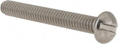 Value Collection - 1/4-20 UNC, 2" Length Under Head Slotted Drive Machine Screw - Round Head, Grade 18-8 Stainless Steel, Uncoated, Without Washer - Eagle Tool & Supply