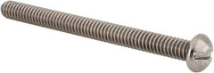 Value Collection - 1/4-20 UNC, 3" Length Under Head Slotted Drive Machine Screw - Round Head, Grade 18-8 Stainless Steel, Uncoated, Without Washer - Eagle Tool & Supply