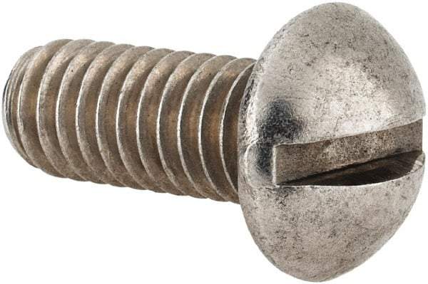 Value Collection - 5/16-18 UNC, 3/4" Length Under Head Slotted Drive Machine Screw - Round Head, Grade 18-8 Stainless Steel, Uncoated, Without Washer - Eagle Tool & Supply