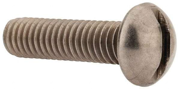 Value Collection - 5/16-18 UNC, 1-1/4" Length Under Head Slotted Drive Machine Screw - Round Head, Grade 18-8 Stainless Steel, Uncoated, Without Washer - Eagle Tool & Supply