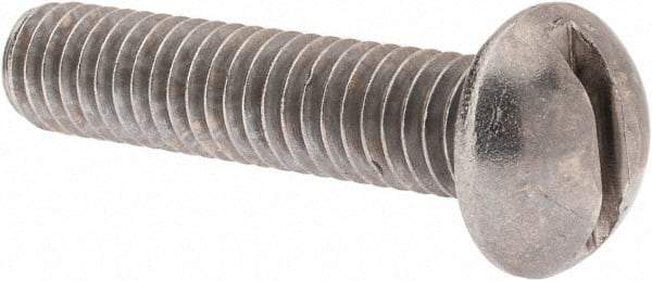 Value Collection - 5/16-18 UNC, 1-1/2" Length Under Head Slotted Drive Machine Screw - Round Head, Grade 18-8 Stainless Steel, Uncoated, Without Washer - Eagle Tool & Supply