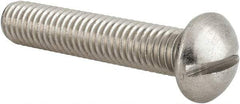 Value Collection - 3/8-16 UNC, 2" Length Under Head Slotted Drive Machine Screw - Round Head, Grade 18-8 Stainless Steel, Uncoated, Without Washer - Eagle Tool & Supply