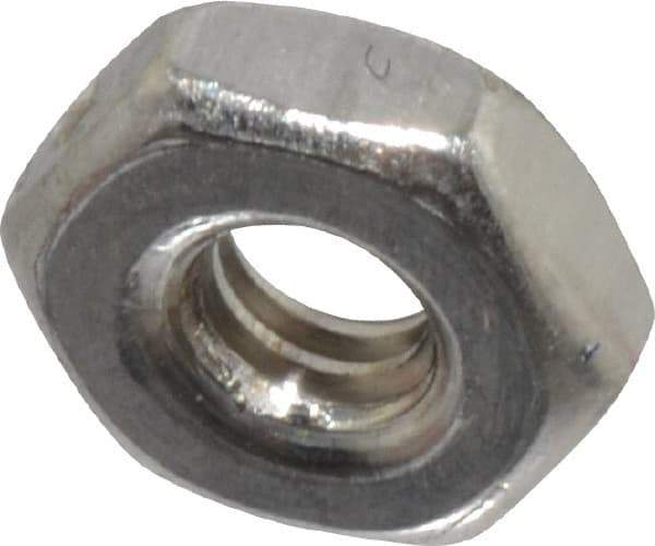 Value Collection - #2-56 UNC Stainless Steel Right Hand Machine Screw Hex Nut - 3/16" Across Flats, 1/16" High, Uncoated - Eagle Tool & Supply