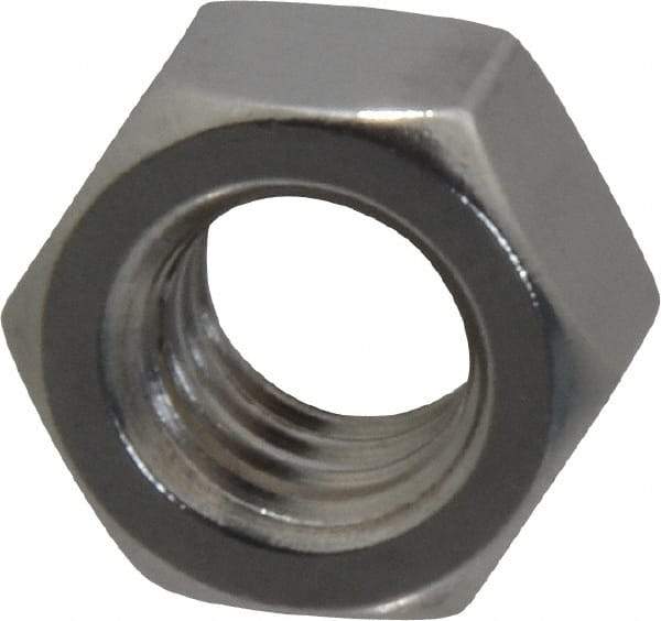 Value Collection - 7/16-14 UNC Stainless Steel Right Hand Hex Nut - 11/16" Across Flats, 3/8" High, Uncoated - Eagle Tool & Supply