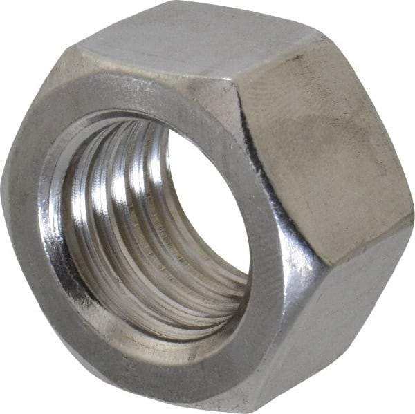 Value Collection - 7/8-9 UNC Stainless Steel Right Hand Hex Nut - 1-5/16" Across Flats, 3/4" High, Uncoated - Eagle Tool & Supply