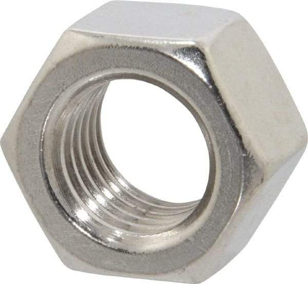 Value Collection - 1-8 UNC Stainless Steel Right Hand Hex Nut - 1-1/2" Across Flats, 55/64" High, Uncoated - Eagle Tool & Supply