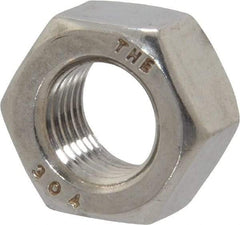 Value Collection - 7/16-20 UNF Stainless Steel Right Hand Hex Nut - 11/16" Across Flats, 3/8" High, Uncoated - Eagle Tool & Supply