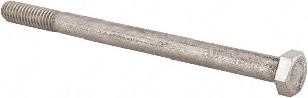 Value Collection - 5/16-18 UNC, 4-1/2" Length Under Head Hex Head Cap Screw - Grade 18-8 Stainless Steel, Uncoated, 1/2" Hex - Eagle Tool & Supply